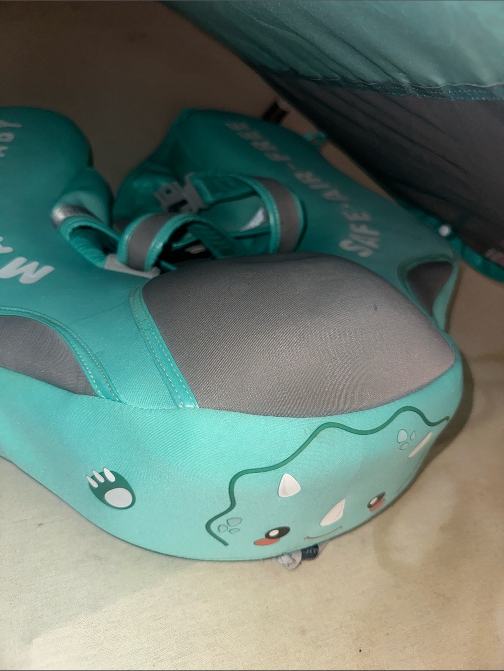 Kids OS Teal Dinosaur Water Floatie - Youth Swim Shoes